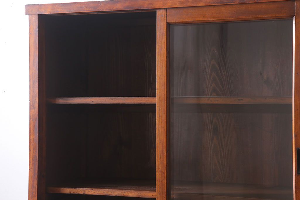 アンティーク家具　和製アンティーク　前面檜材!シンプルな縦型重ね収納棚