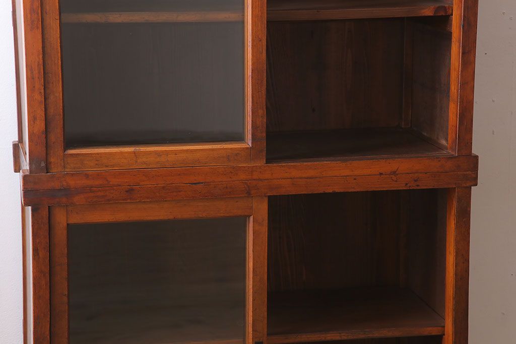 アンティーク家具　和製アンティーク　前面檜材!シンプルな縦型重ね収納棚