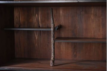 アンティーク家具　結霜ガラス入り!和製アンティークの古い茶箪笥
