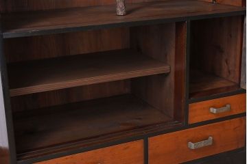 アンティーク家具　結霜ガラス入り!和製アンティークの古い茶箪笥
