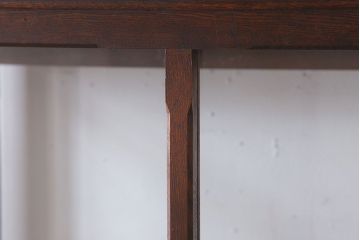 アンティーク家具　天飾り付き　大正ロマン　大ぶりサイズ!栗材製ガラスケース(ショーケース)