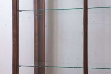 アンティーク家具　天飾り付き　大正ロマン　大ぶりサイズ!栗材製ガラスケース(ショーケース)