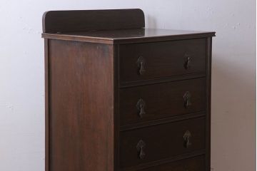 アンティーク家具　オーク材　縦型!イギリスアンティークの6杯チェスト