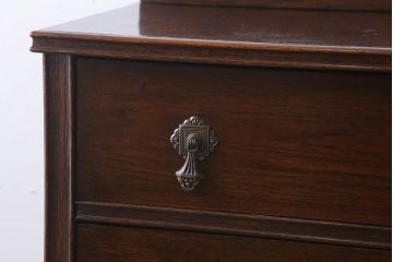 アンティーク家具　オーク材　縦型!イギリスアンティークの6杯チェスト