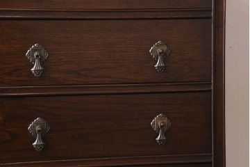 アンティーク家具　オーク材　縦型!イギリスアンティークの6杯チェスト