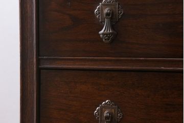 アンティーク家具　オーク材　縦型!イギリスアンティークの6杯チェスト