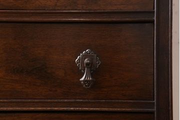 アンティーク家具　オーク材　縦型!イギリスアンティークの6杯チェスト