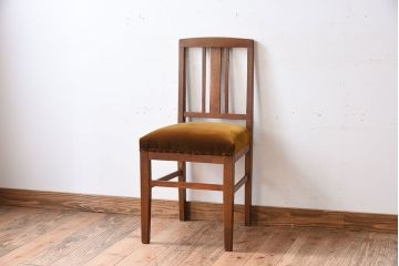 レトロ家具　ナラ材製!レトロでシンプルなアンティークチェア(椅子)