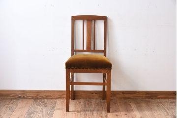 レトロ家具　ナラ材製!レトロでシンプルなアンティークチェア(椅子)