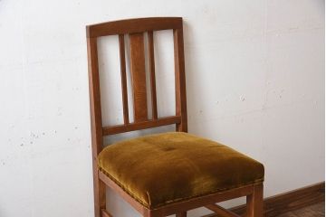 レトロ家具　ナラ材製!レトロでシンプルなアンティークチェア(椅子)