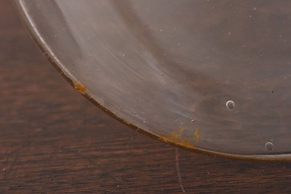 アンティーク雑貨　昭和レトロ　蓋付きのアンティークガラス瓶(ビン)(2)