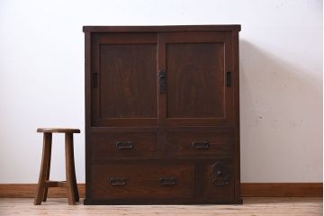 アンティーク家具　明治大正期　リサイズ品　アンティーク収納箪笥(帳場箪笥)