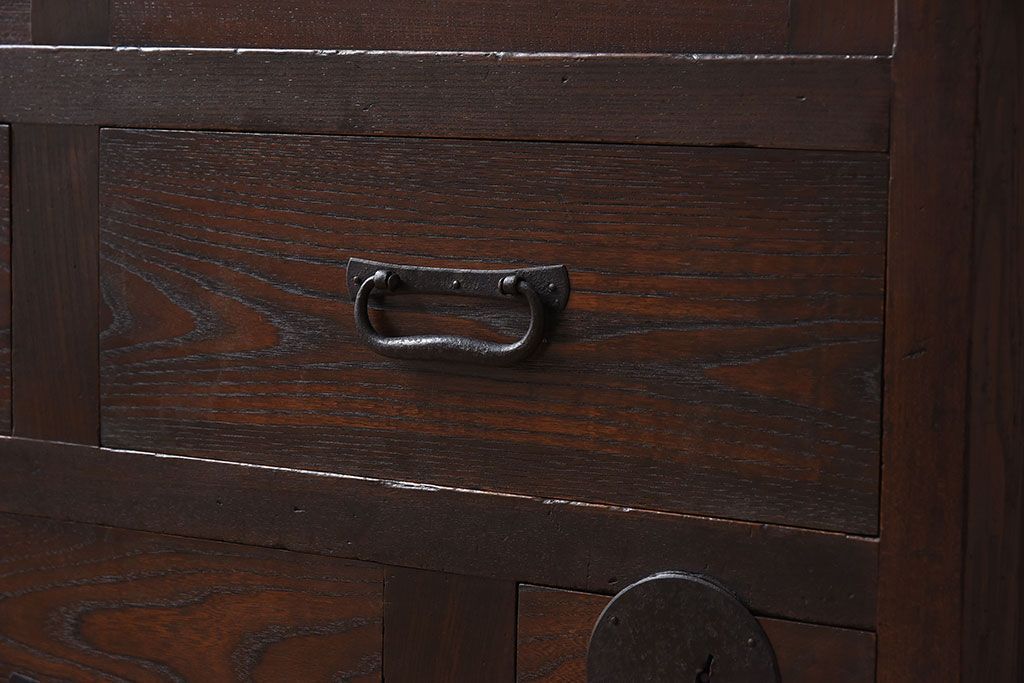 アンティーク家具　明治大正期　リサイズ品　アンティーク収納箪笥(帳場箪笥)