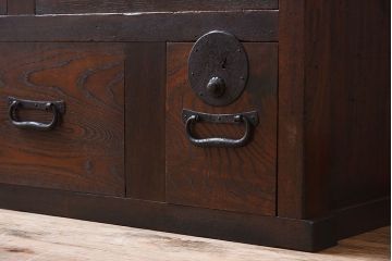 アンティーク家具　明治大正期　リサイズ品　アンティーク収納箪笥(帳場箪笥)