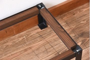 アンティーク家具　前面欅材　明治大正期　鉄脚付き!アンティーク仙台箪笥ローボード