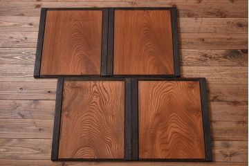 アンティーク家具　前面・鏡板欅材　明治大正期　脚付き!アンティーク時代箪笥サイドボード