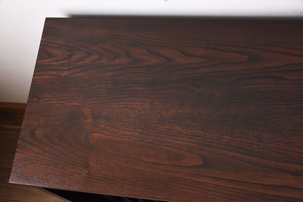 アンティーク家具　前面・鏡板欅材　明治大正期　脚付き!アンティーク時代箪笥サイドボード