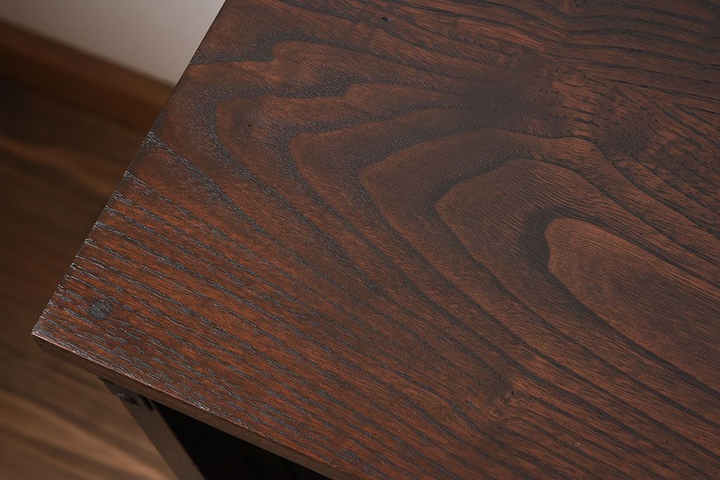 アンティーク家具　前面・鏡板欅材　明治大正期　脚付き!アンティーク時代箪笥サイドボード