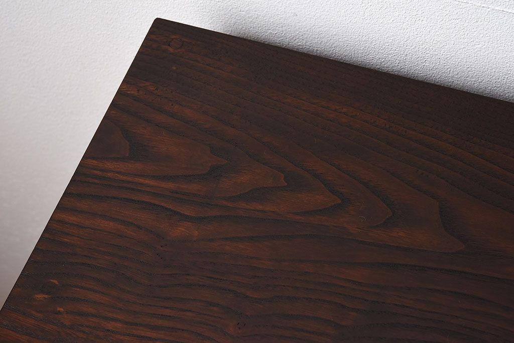 アンティーク家具　前面・鏡板欅材　明治大正期　脚付き!アンティーク時代箪笥サイドボード