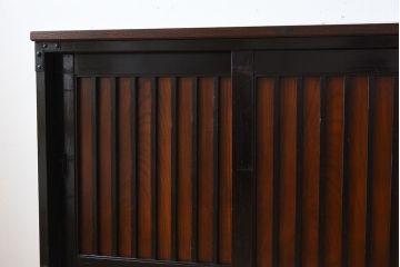 アンティーク家具　前面・鏡板欅材　明治大正期　脚付き!アンティーク時代箪笥サイドボード