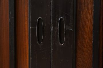 アンティーク家具　前面・鏡板欅材　明治大正期　脚付き!アンティーク時代箪笥サイドボード