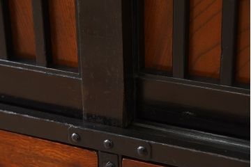 アンティーク家具　前面・鏡板欅材　明治大正期　脚付き!アンティーク時代箪笥サイドボード