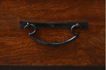 アンティーク家具　前面・鏡板欅材　明治大正期　脚付き!アンティーク時代箪笥サイドボード