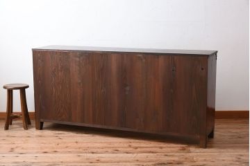 アンティーク家具　前面・鏡板欅材　明治大正期　脚付き!アンティーク時代箪笥サイドボード