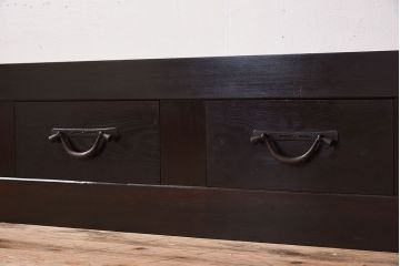 アンティーク家具　明治大正期　和製アンティークの九尺水屋箪笥ローボード(テレビ台、キャビネット、収納棚)