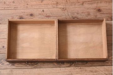 アンティーク家具　ネイビーペイント　古いナラ材のアンティークブックケース(本箱)