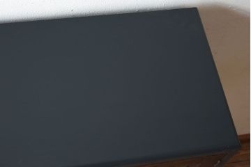 アンティーク家具　ネイビーペイント　古いナラ材のアンティークブックケース(本箱)