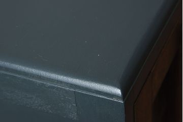 アンティーク家具　ネイビーペイント　古いナラ材のアンティークブックケース(本箱)