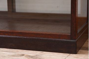 アンティーク家具　小ぶりな木製アンティークガラスケース(ショーケース)
