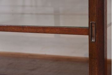アンティーク家具　小ぶりな木製アンティークガラスケース(ショーケース)