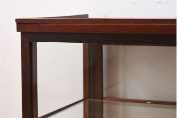アンティーク家具　小ぶりな木製アンティークガラスケース(ショーケース)