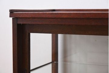 アンティーク家具　小ぶりな木製アンティークガラスケース(ショーケース)