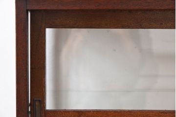 アンティーク家具　小ぶりな木製アンティークガラスケース(ショーケース)