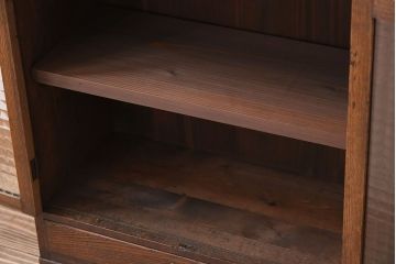 アンティーク家具　大正ロマン　チェッカーガラス入り!小さなアンティーク本箱(本棚)