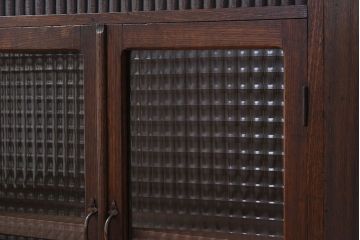 アンティーク家具　大正ロマン　チェッカーガラス入り!小さなアンティーク本箱(本棚)