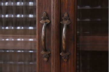 アンティーク家具　大正ロマン　チェッカーガラス入り!小さなアンティーク本箱(本棚)