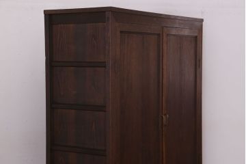 アンティーク家具　観音扉の大きなアンティーク収納棚(戸棚)