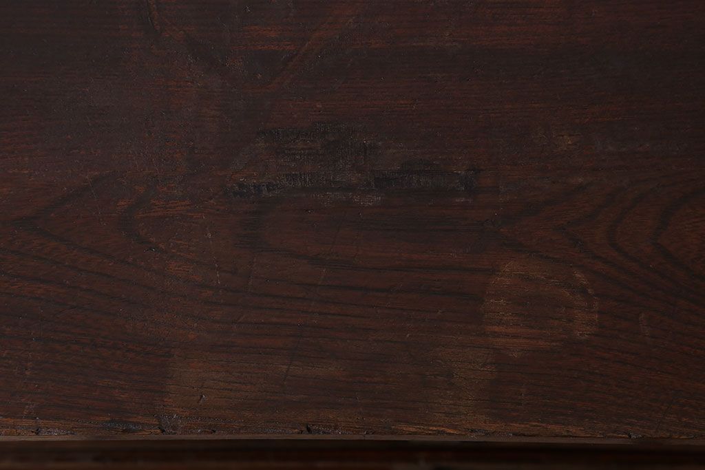 レトロ家具　レトロスタイル　栓材!チェッカーガラス入りのアンティーク収納棚(茶箪笥)