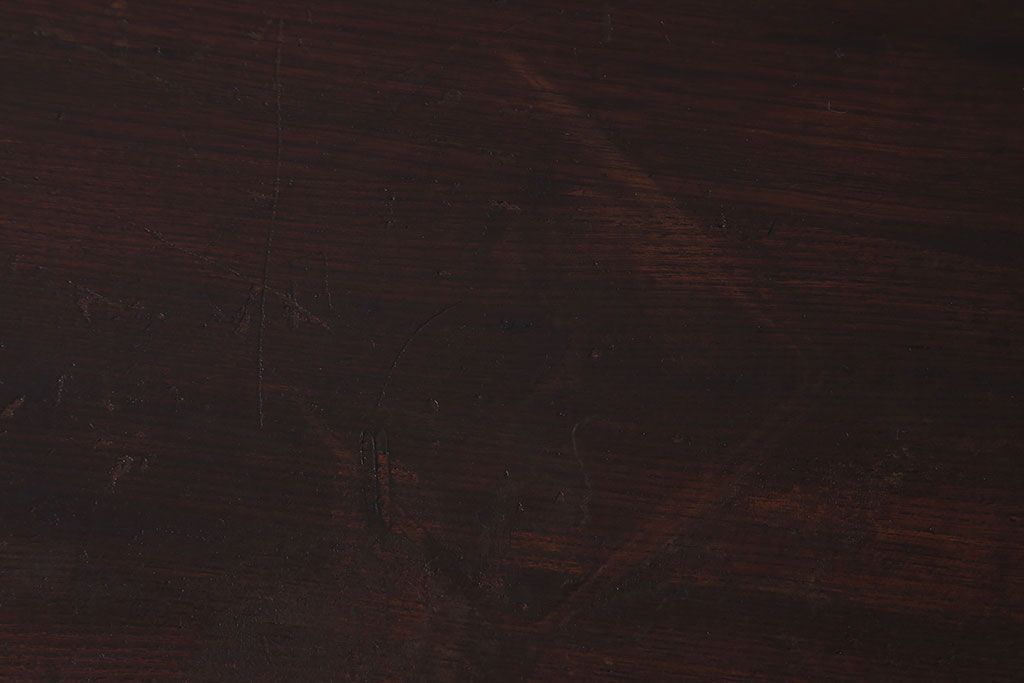 レトロ家具　レトロスタイル　栓材!チェッカーガラス入りのアンティーク収納棚(茶箪笥)