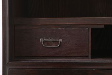 アンティーク家具　和製アンティーク　前面唐木・黒檀材!脚付きの大ぶりローボード(ハーモニカたんす・音色箪笥)
