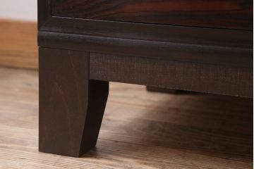 アンティーク家具　和製アンティーク　前面唐木・黒檀材!脚付きの大ぶりローボード(ハーモニカたんす・音色箪笥)