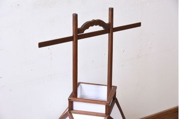 和モダンスタイル　古い木のお洒落な障子張り行灯(行燈・照明)