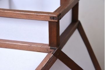 和モダンスタイル　古い木のお洒落な障子張り行灯(行燈・照明)