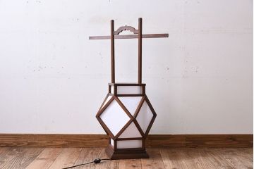 和モダンスタイル　古い木のお洒落な障子張り行灯(行燈・照明)