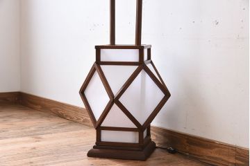 和モダンスタイル　古い木のお洒落な障子張り行灯(行燈・照明)