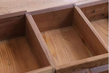 レトロ家具　両面使用可能!レトロな和製アンティークの片袖机(デスク)